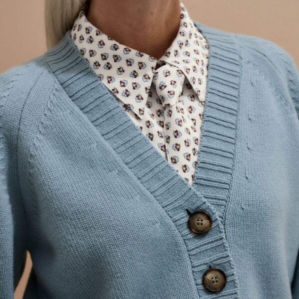 Merino + Cashmere – luxury British Blue in Me and Em exclusively at Coveti