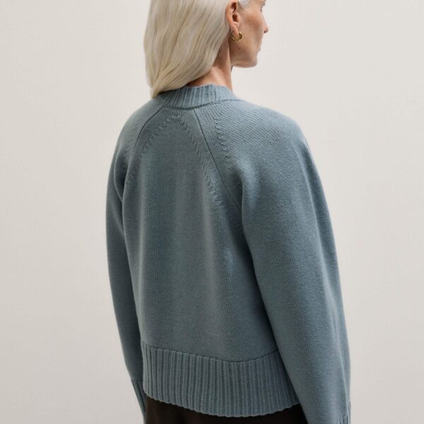 Merino + Cashmere – luxury British Blue in Me and Em exclusively at Coveti