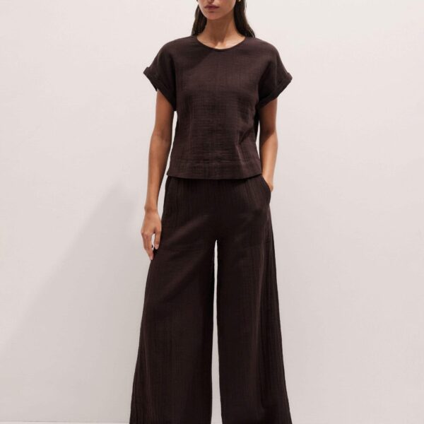 Cotton Cheesecloth – luxury British Brown in Me and Em exclusively at Coveti
