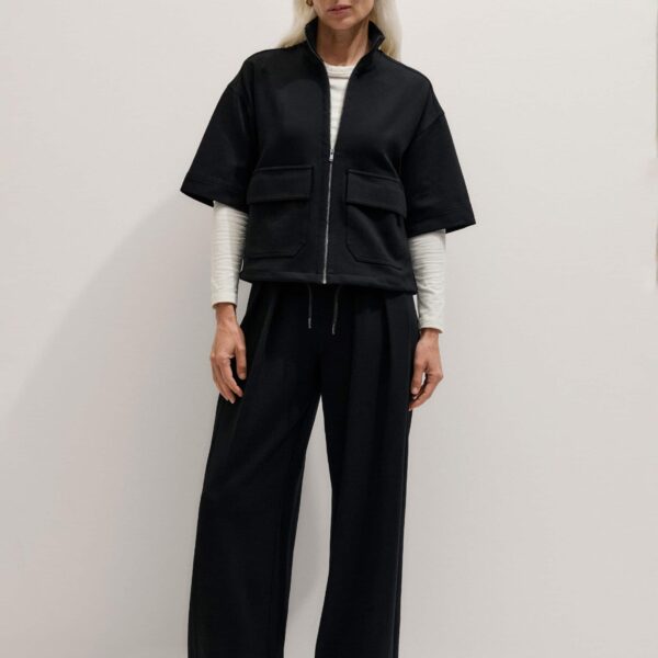 Ponte Jersey – luxury British Black in Me and Em exclusively at Coveti