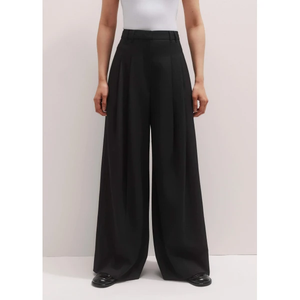 Me and Em Wide-Leg Pleat Pant
Wool Blend, view 7