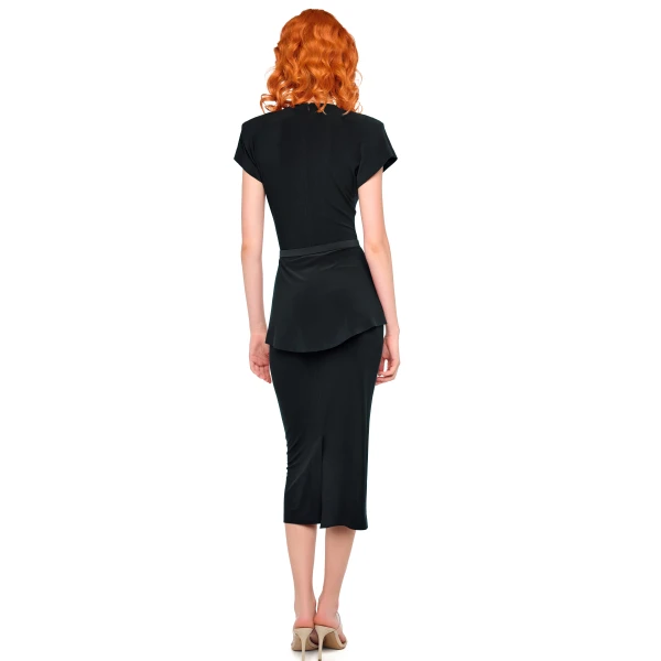Norma Kamali Cap Sleeve Peplum Dress, view 3