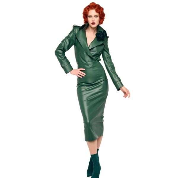 Norma Kamali Double Breasted Trench Bodysuit, view 4