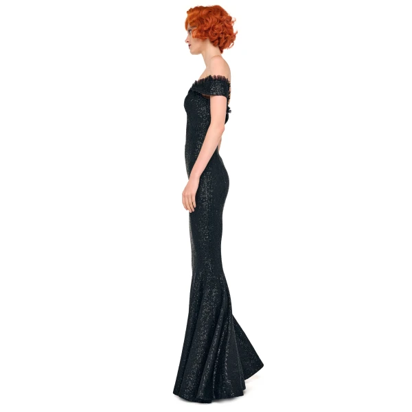 Norma Kamali Double Drop Shoulder Grace Fishtail Gown, view 2