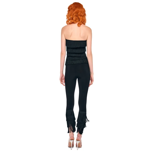 Norma Kamali Fringe Hem Cropped Legging, view 3