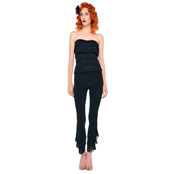 Norma Kamali Fringe Sweetheart Top, view 4
