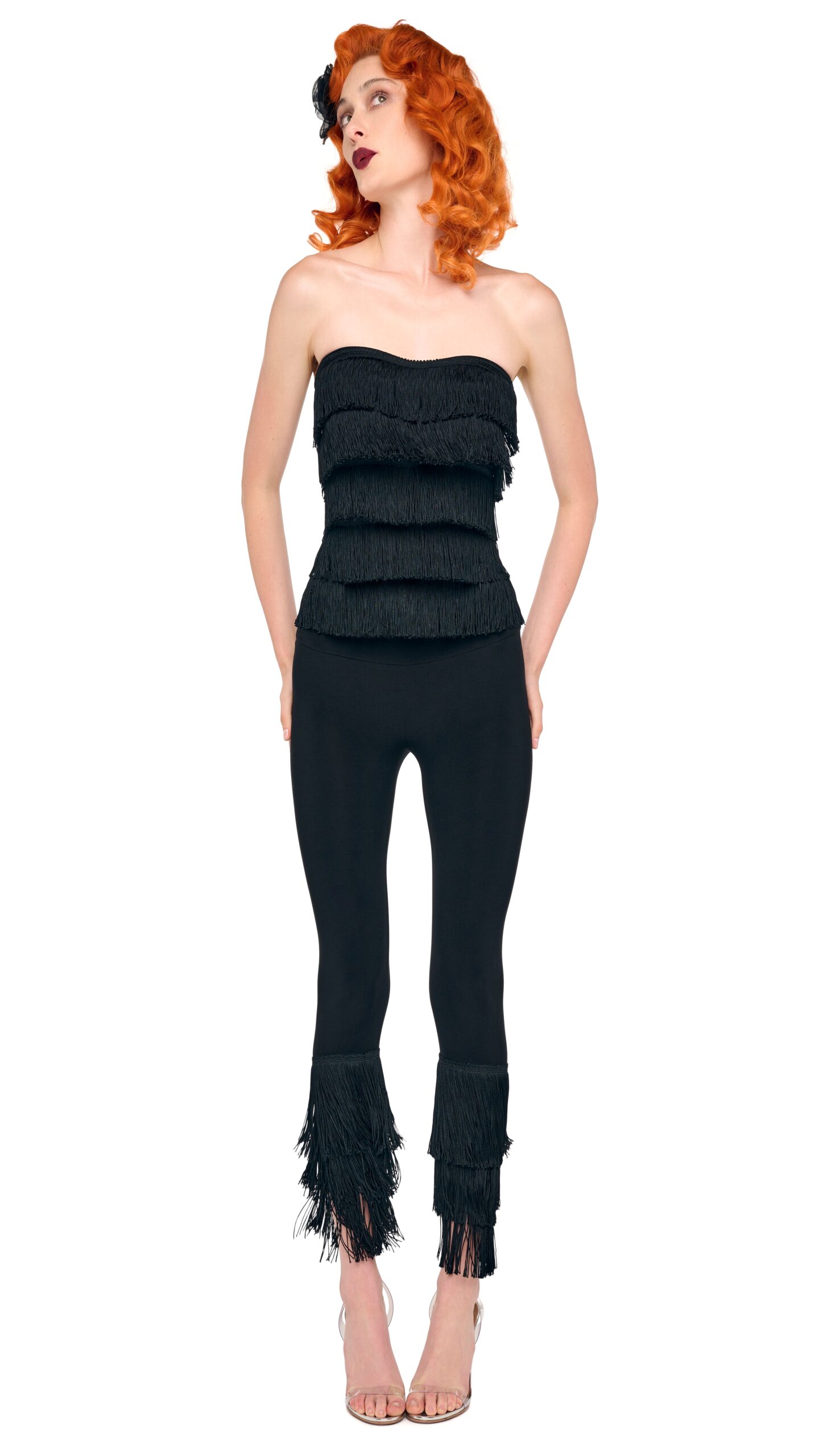 Norma Kamali Fringe Sweetheart Top | Ready to Wear Collection Coveti Elevate your elegance in this Norma Kamali from the resort wear edit