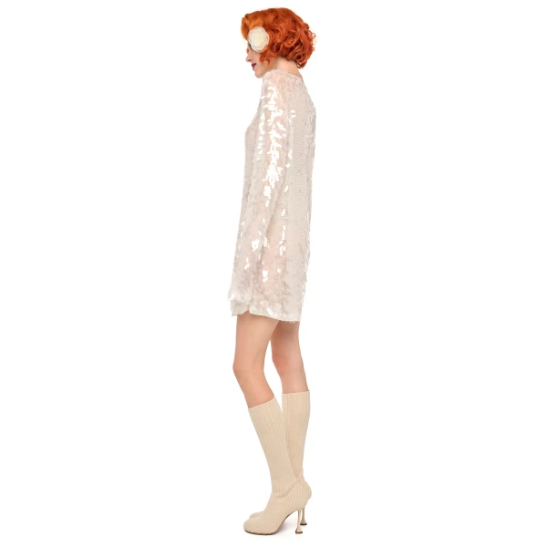 Norma Kamali Long Sleeve Crewneck Mini Dress, view 2