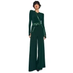 Norma Kamali Long Sleeve Shoulder Pad V Neck Top | Ready to Wear Collection Coveti Elevate your elegance in this Norma Kamali from the resort wear edit