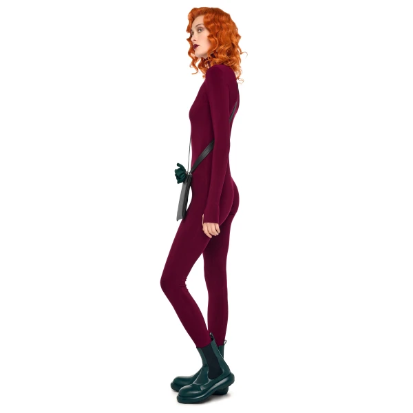 Norma Kamali Long Sleeve Slim Fit Turtle Catsuit W/ Footie Top, view 2