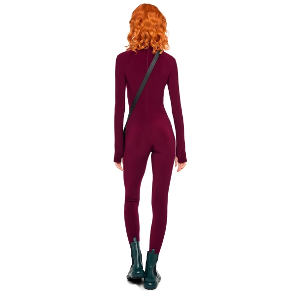 Norma Kamali Long Sleeve Slim Fit Turtle Catsuit W/ Footie Top, view 3