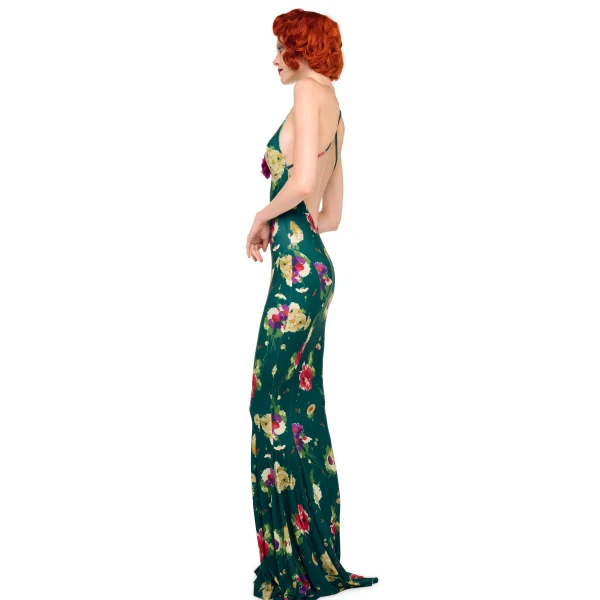 Norma Kamali Low Back Slip Fishtail Gown, view 2