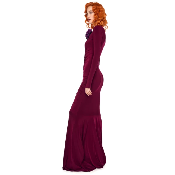Norma Kamali Shirred Front Fishtail Gown, view 2