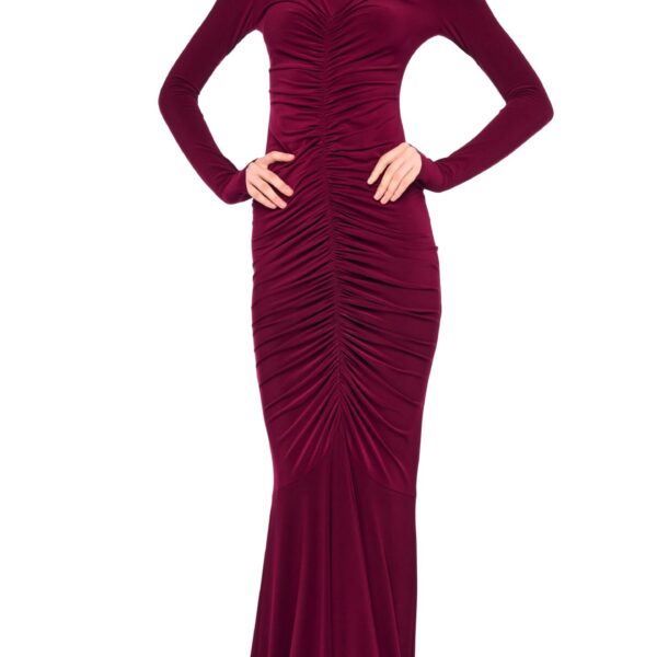 Shirred Front Fishtail Gown