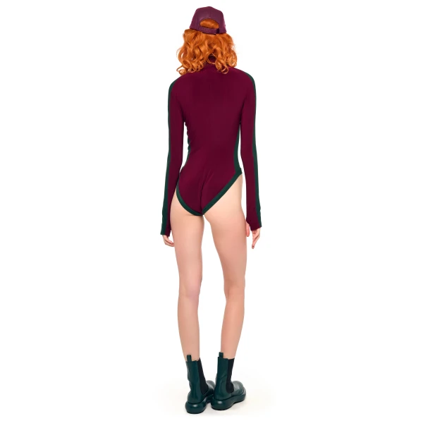 Norma Kamali Side Stripe Zip Front L/S Turtleneck Bodysuit, view 5