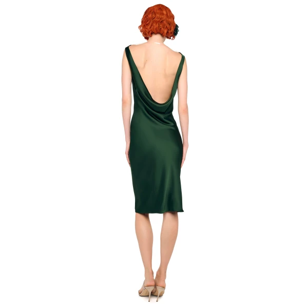 Norma Kamali Sleeveless Low Back Drape Dress, view 5