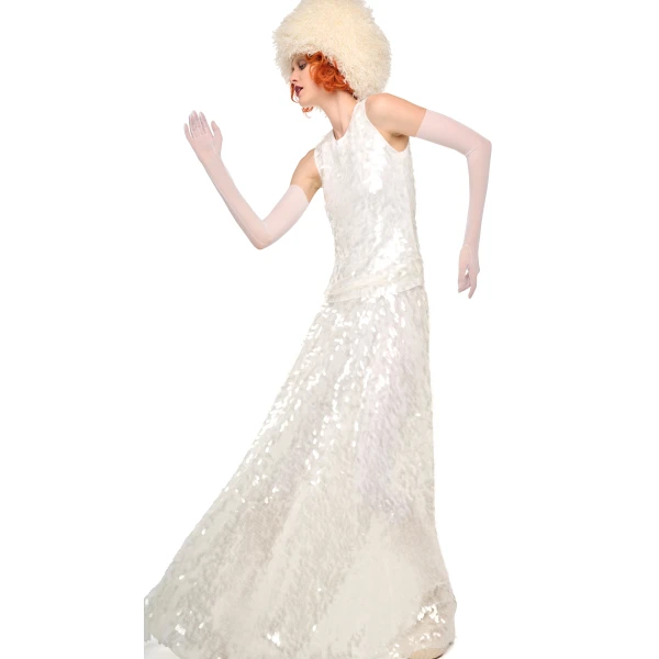 Norma Kamali Sleeveless Top / Long Flared Gown, view 4
