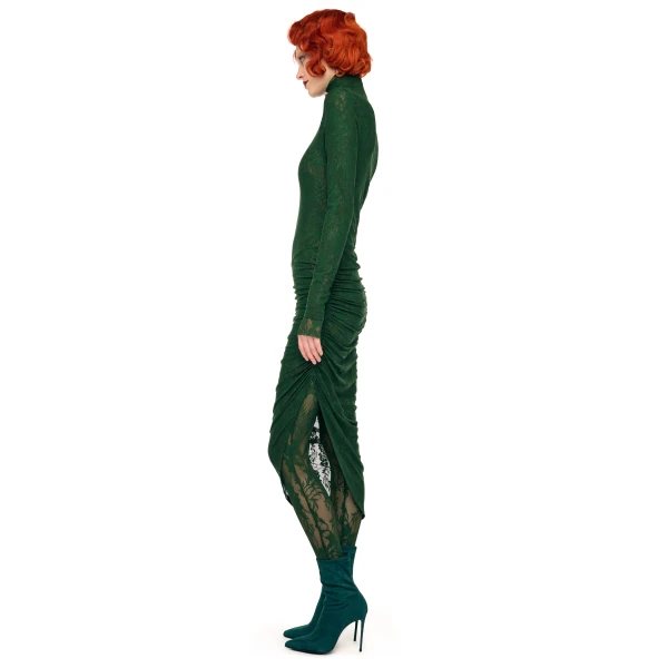 Norma Kamali Turtleneck Side Drape Dress, view 2
