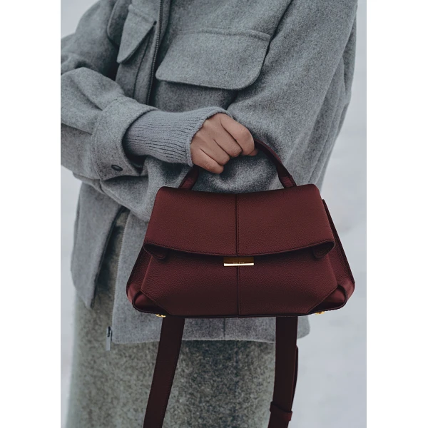 Polene Edition Textured Black Cherry  Bag, view 2