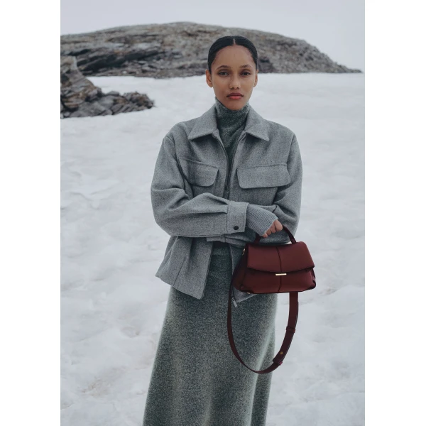 Polene Edition Textured Black Cherry  Bag, view 4