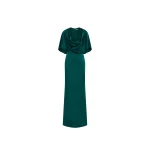 Rebecca Vallance Green Dresses The Ellerie Cape Gown in forest green embodies timeless sophistication