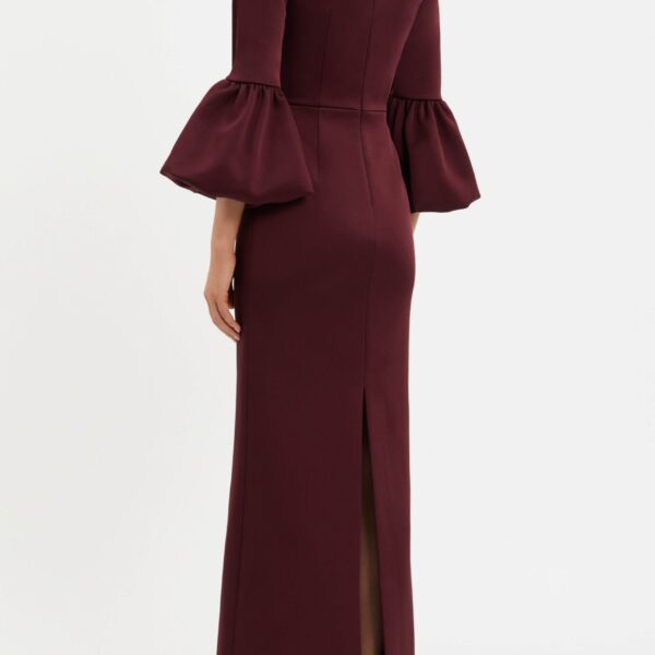the column maxi skirt creates a refined silhouette
