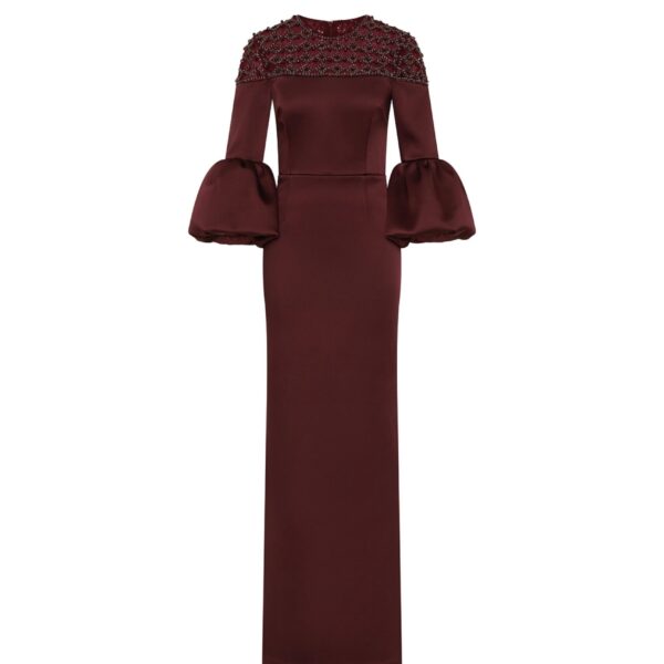 Rebecca Vallance Red Dresses The Alora Gown radiates timeless sophistication in a rich wine hue