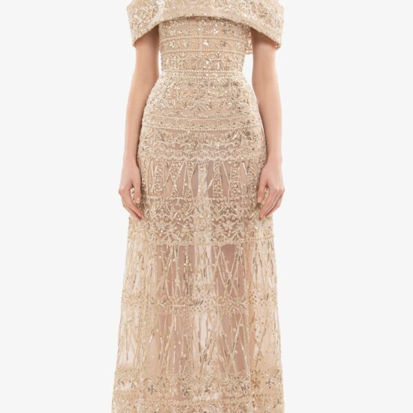 Saiid Kobeisy Beaded Tulle Dress