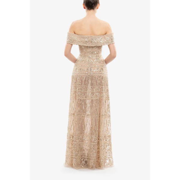 Saiid Kobeisy Beaded Tulle Dress, view 4
