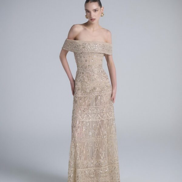 Saiid Kobeisy Beaded Tulle Dress