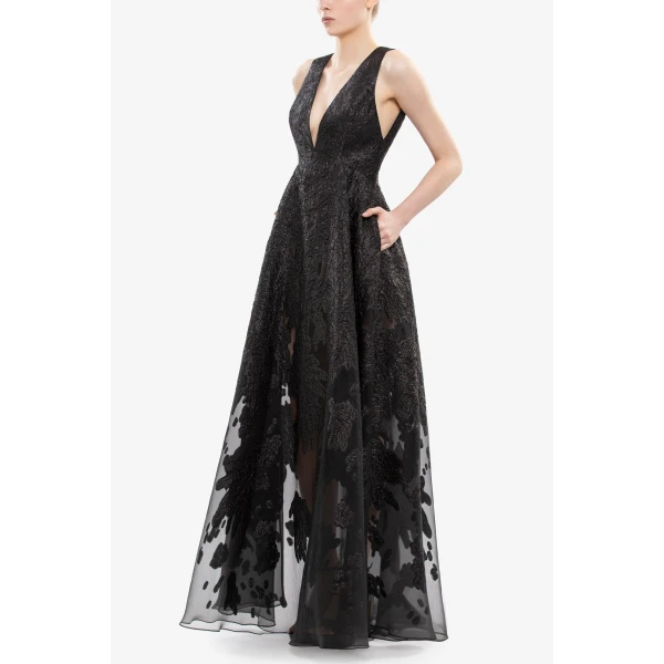 Saiid Kobeisy Brocade Dress, view 3