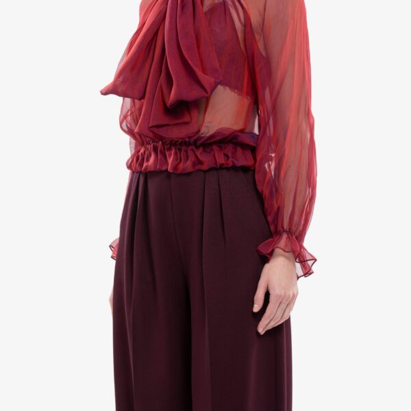 Saiid Kobeisy Chiffon bow chemise