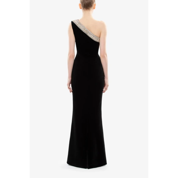Saiid Kobeisy Crystal Embellished One-Shoulder Dress, view 4