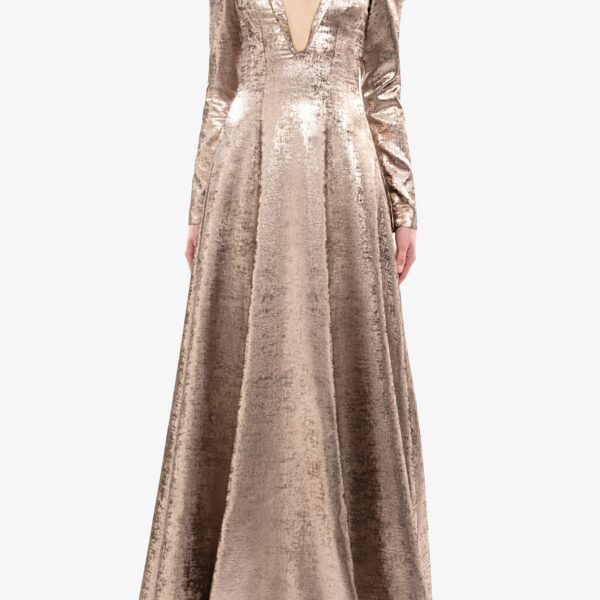 Saiid Kobeisy Embellished Off-Shoulder Lamé Dress