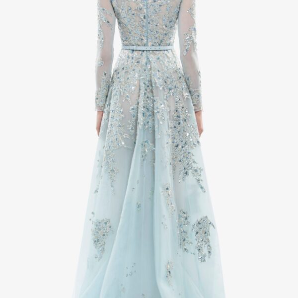 Saiid Kobeisy Embroidered Tulle Long Dress