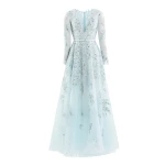 Saiid Kobeisy Embroidered Tulle Long Dress