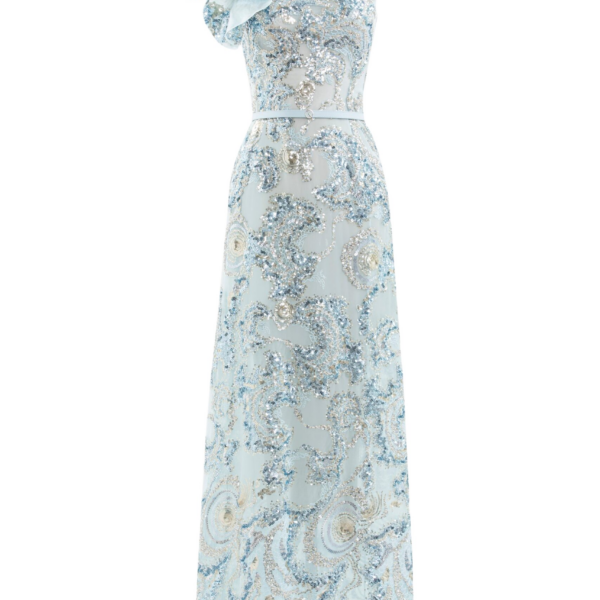 Saiid Kobeisy Embroidered Tulle Ruffled Dress
