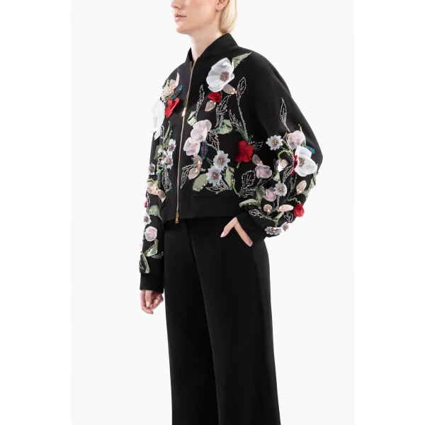 Saiid Kobeisy Embroidered bomber jacket, view 4