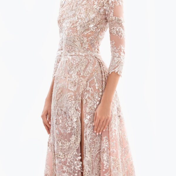 Saiid Kobeisy Embroidered long dress with overskirt