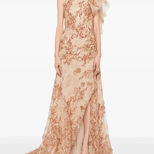 Saiid Kobeisy Embroidered one-shoulder dress