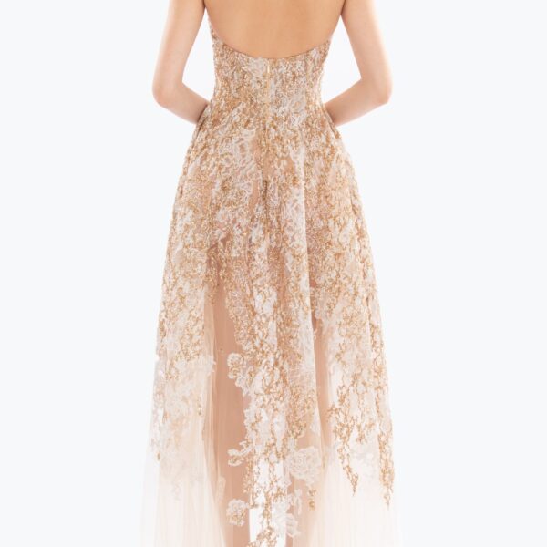 Saiid Kobeisy Embroidered strapless dress