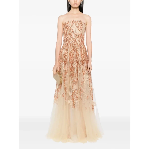 Saiid Kobeisy Embroidered strapless dress, view 5