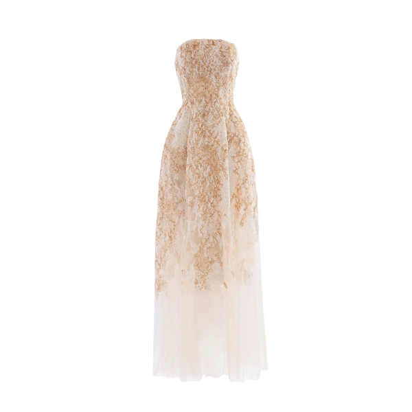 Saiid Kobeisy Embroidered strapless dress
