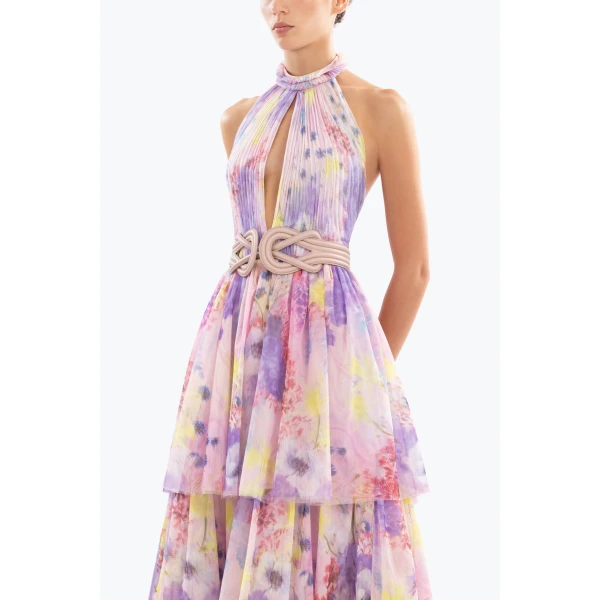 Saiid Kobeisy Floral printed long dress, view 4