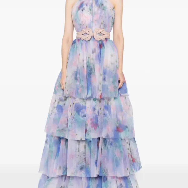 Saiid Kobeisy Floral printed long dress