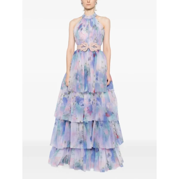 Saiid Kobeisy Floral printed long dress, view 5