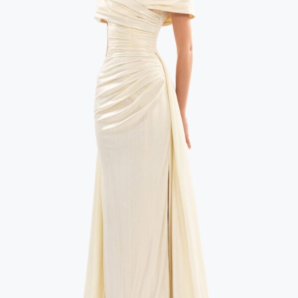 Saiid Kobeisy Gold lame off-shoulder dress