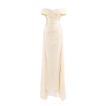 Saiid Kobeisy Gold lame off-shoulder dress