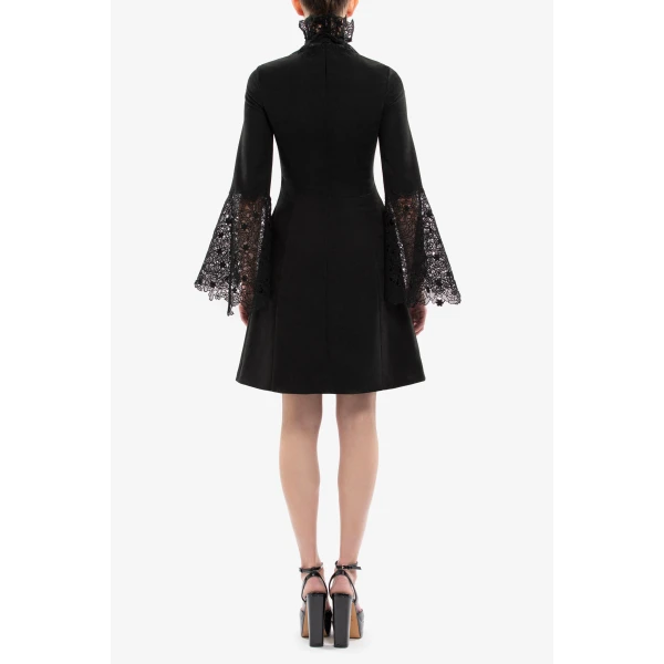 Saiid Kobeisy High neck short lace dress, view 4