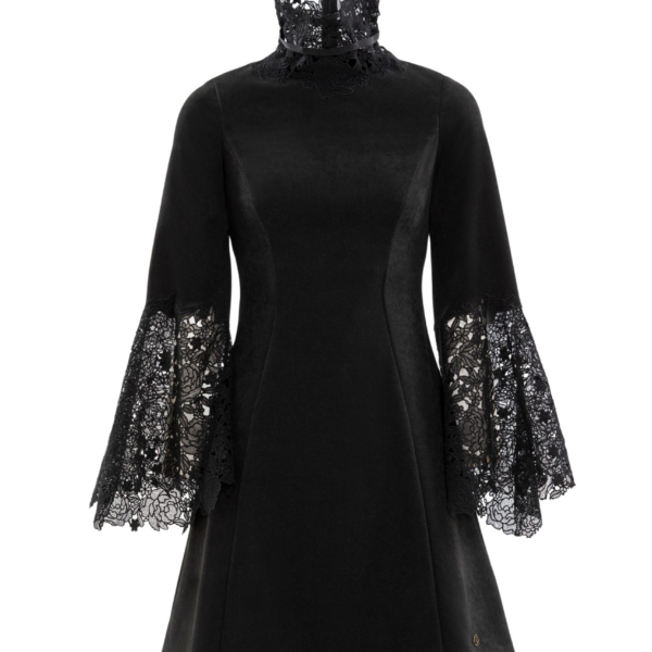 Saiid Kobeisy High neck short lace dress